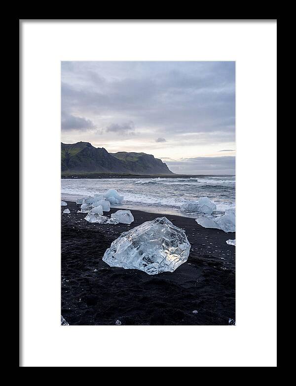 Icebergs On Black Sand Beach