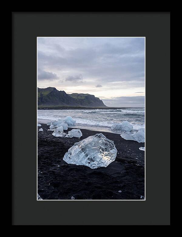 Icebergs On Black Sand Beach