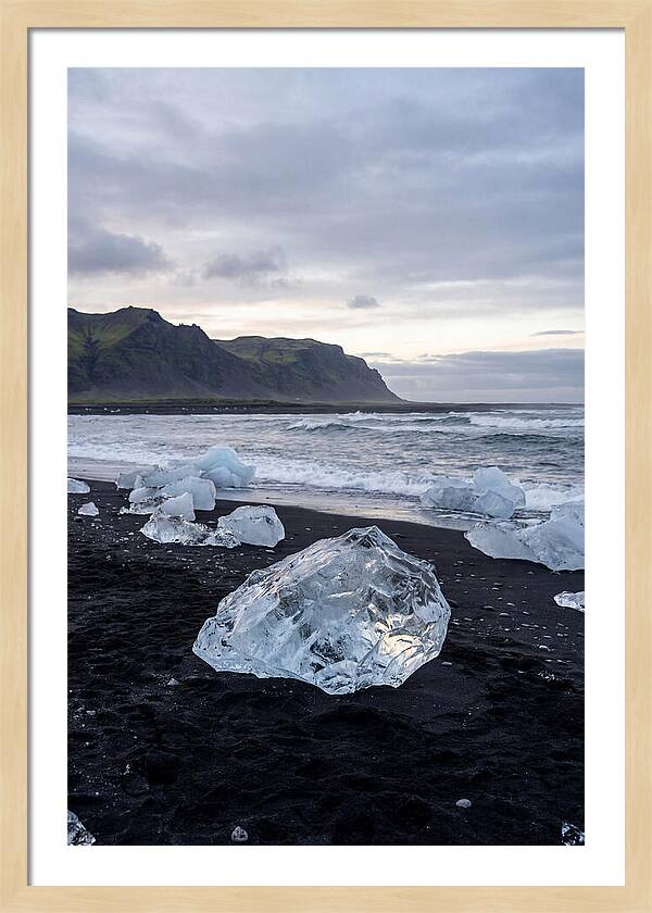 Icebergs On Black Sand Beach