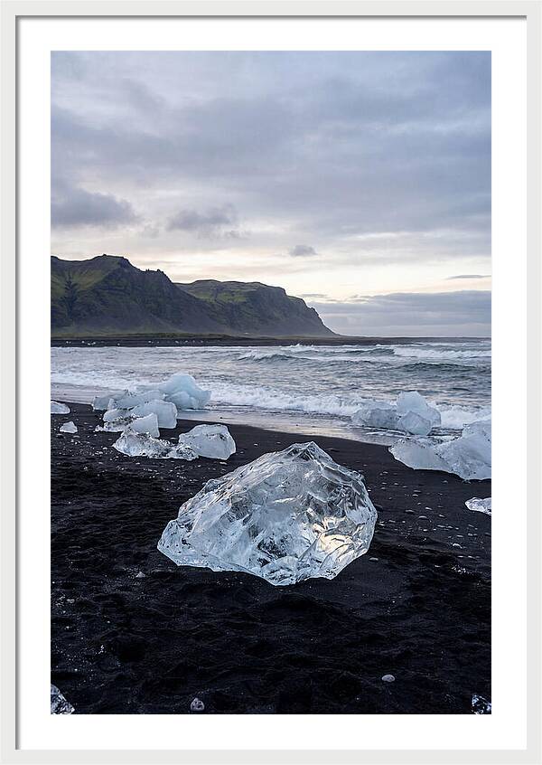 Icebergs On Black Sand Beach