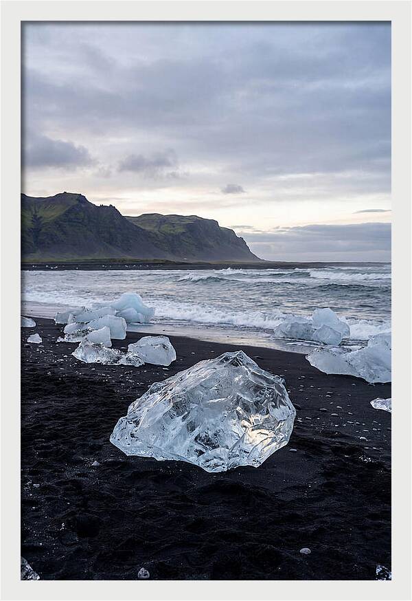 Icebergs On Black Sand Beach