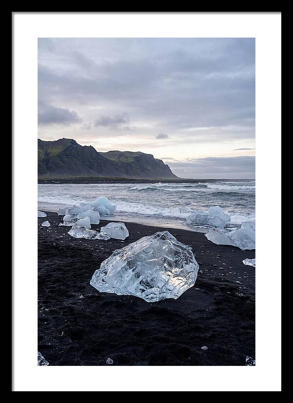 Icebergs On Black Sand Beach
