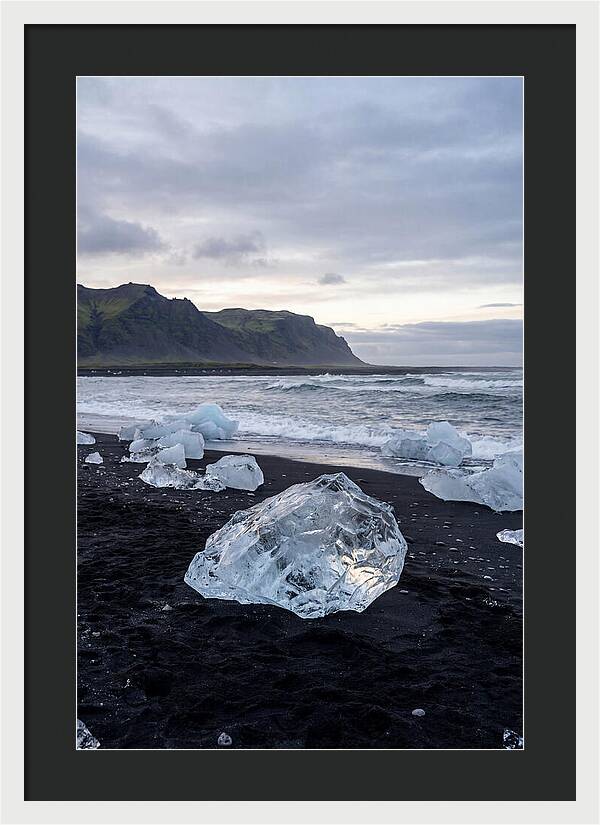 Icebergs On Black Sand Beach