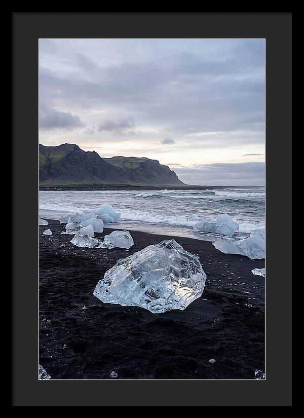 Icebergs On Black Sand Beach