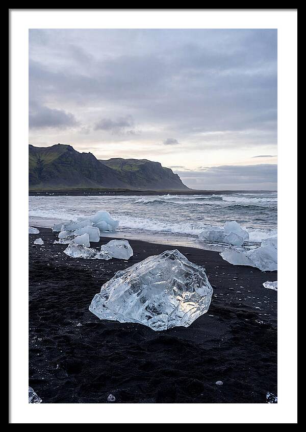 Icebergs On Black Sand Beach