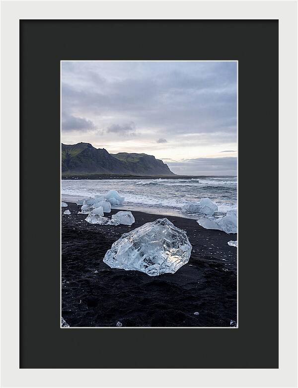 Icebergs On Black Sand Beach