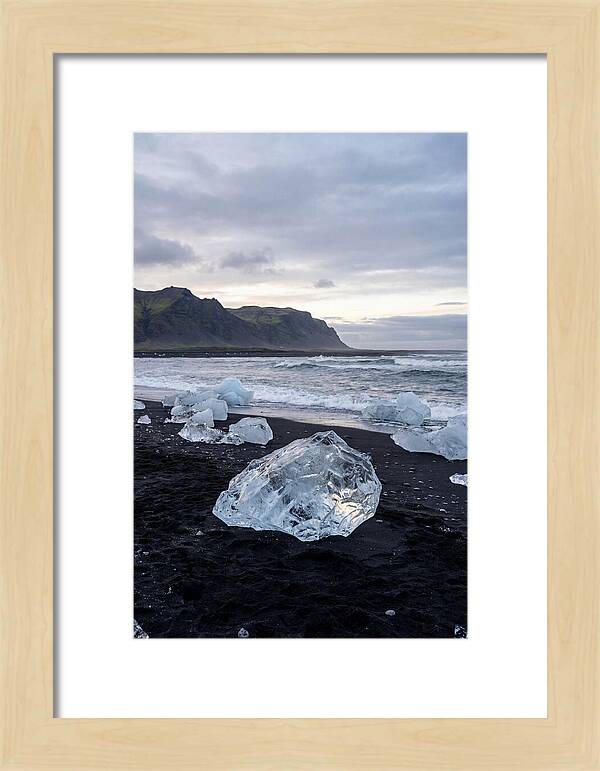 Icebergs On Black Sand Beach