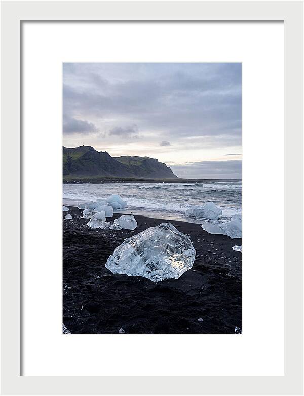 Icebergs On Black Sand Beach