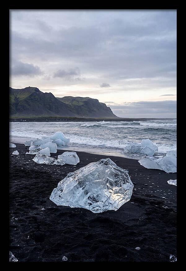 Icebergs On Black Sand Beach