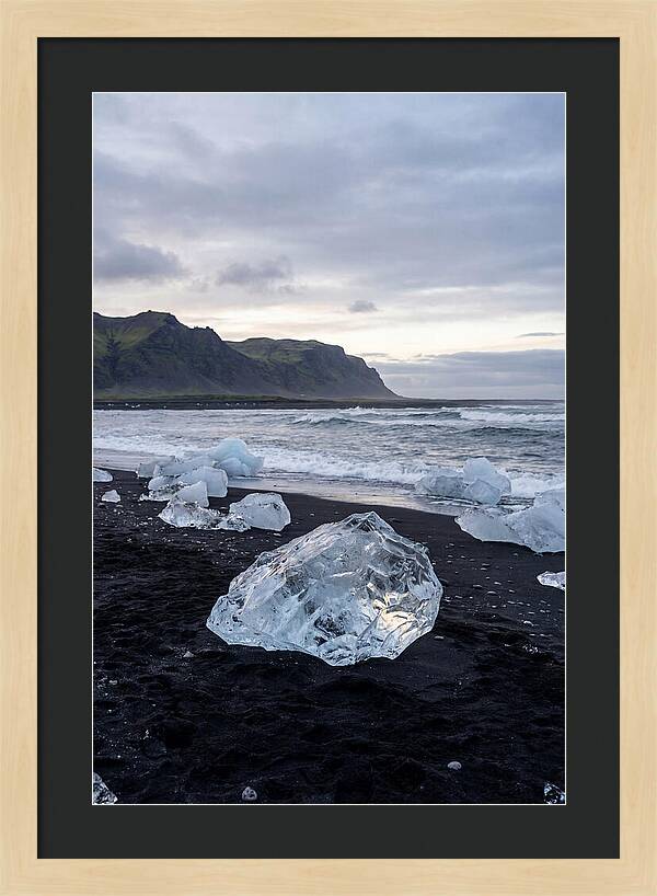 Icebergs On Black Sand Beach