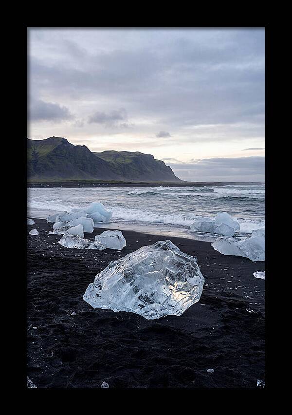 Icebergs On Black Sand Beach