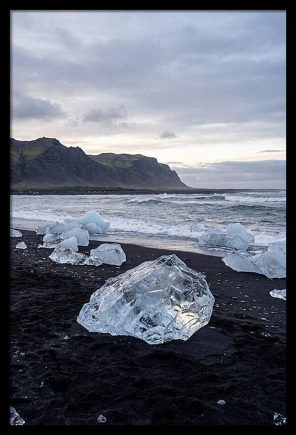 Icebergs On Black Sand Beach