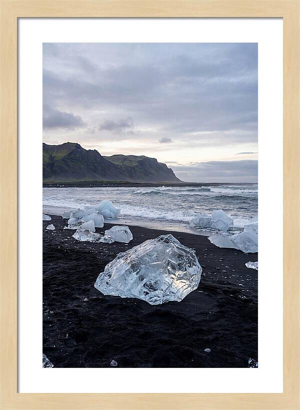 Icebergs On Black Sand Beach
