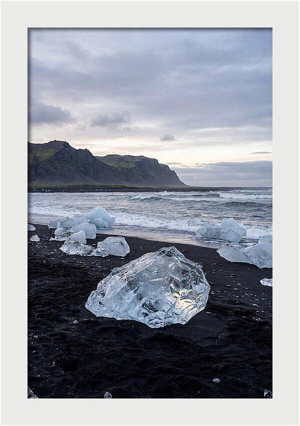 Icebergs On Black Sand Beach