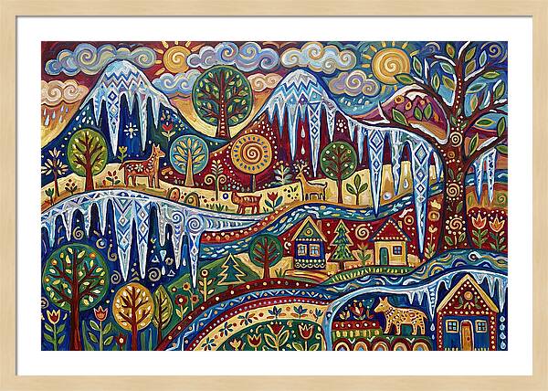 Icicle Landscape In Folk Style
