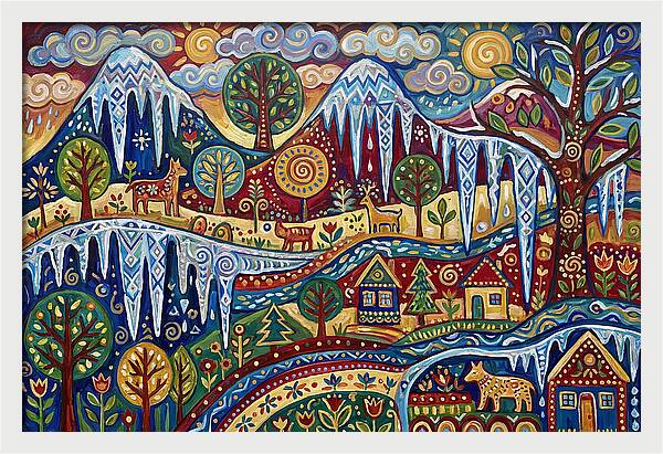 Icicle Landscape In Folk Style