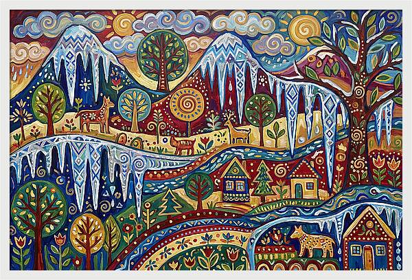 Icicle Landscape In Folk Style