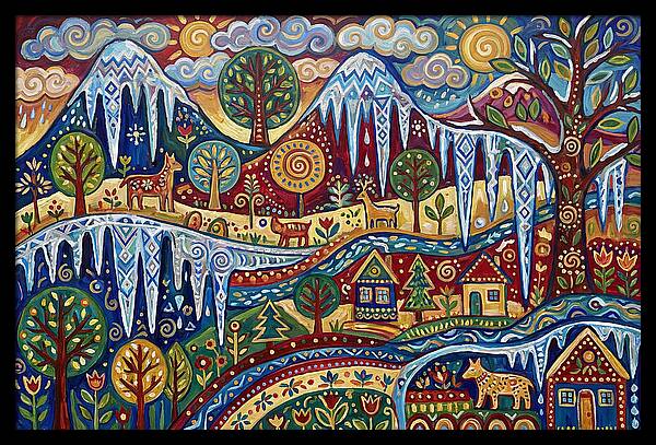 Icicle Landscape In Folk Style
