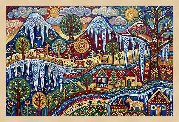 Icicle Landscape In Folk Style