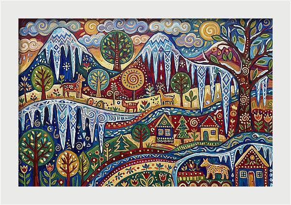 Icicle Landscape In Folk Style
