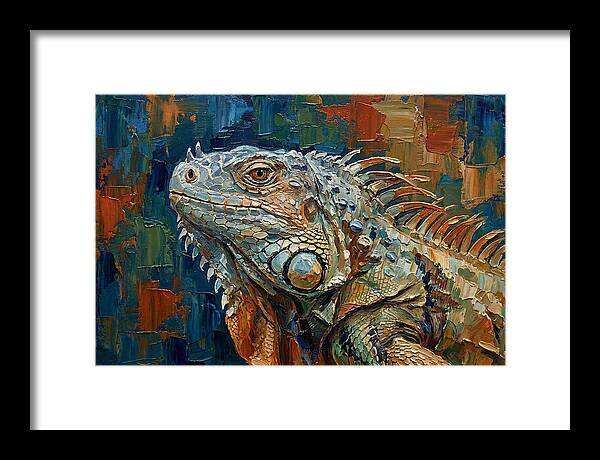Iguana Among Tropical Foliage