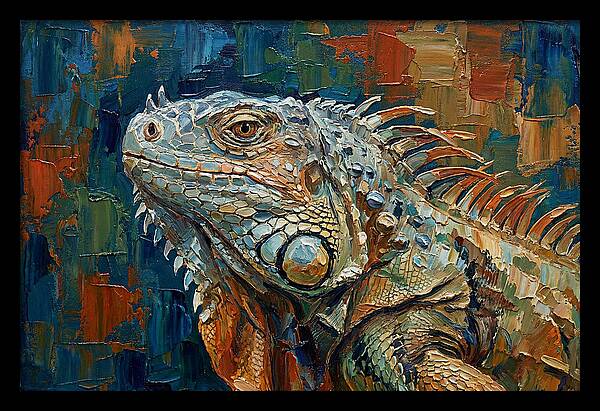 Iguana Among Tropical Foliage