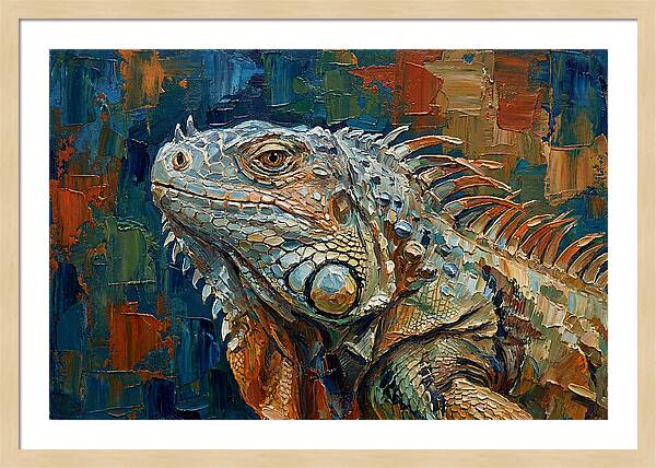 Iguana Among Tropical Foliage