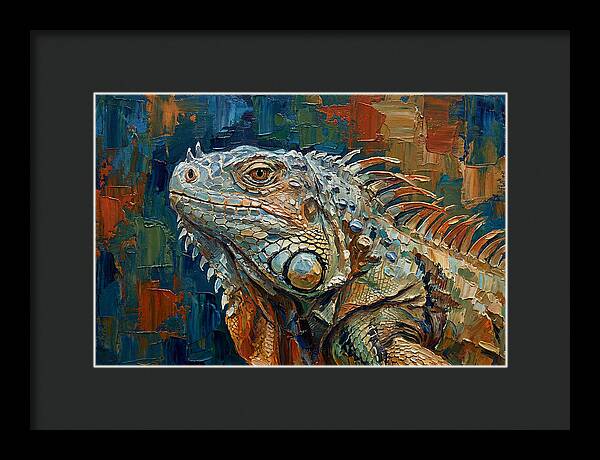 Iguana Among Tropical Foliage