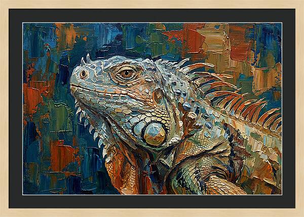 Iguana Among Tropical Foliage