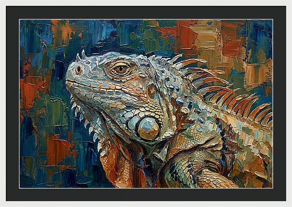 Iguana Among Tropical Foliage