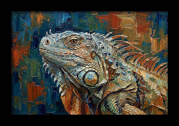 Iguana Among Tropical Foliage