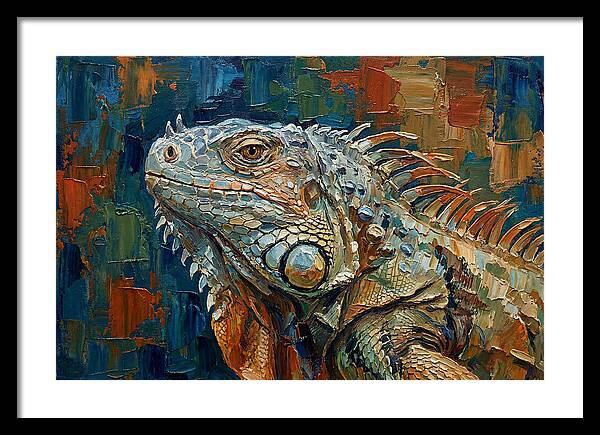 Iguana Among Tropical Foliage