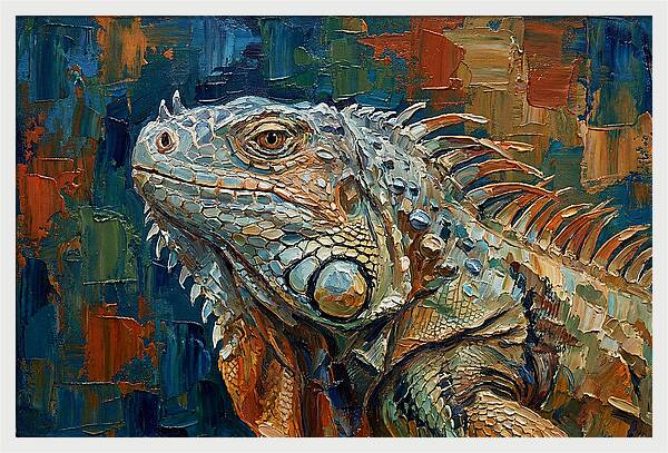 Iguana Among Tropical Foliage