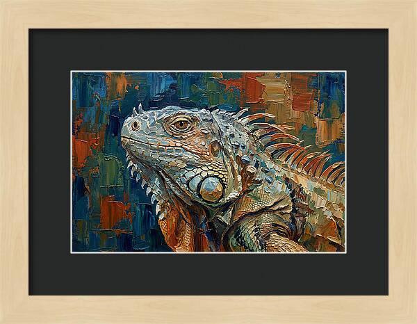 Iguana Among Tropical Foliage