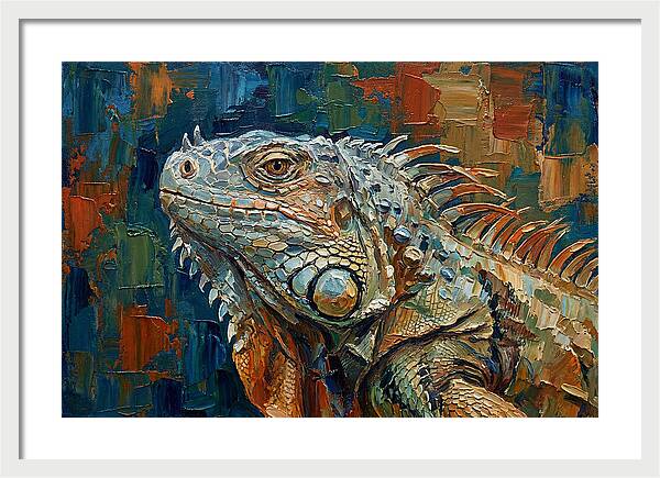 Iguana Among Tropical Foliage