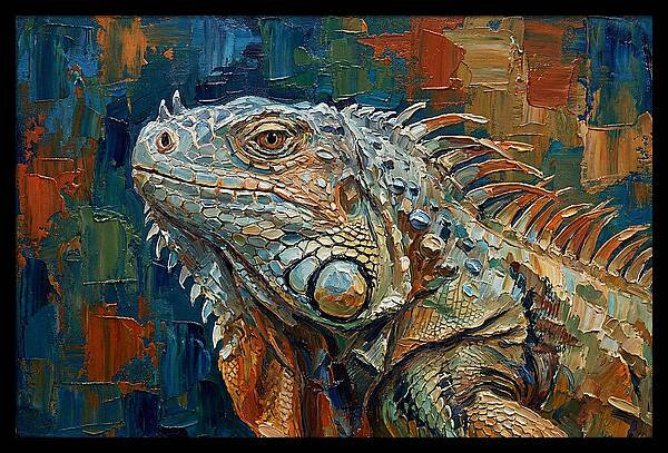Iguana Among Tropical Foliage
