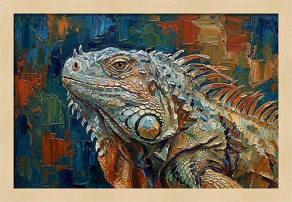 Iguana Among Tropical Foliage