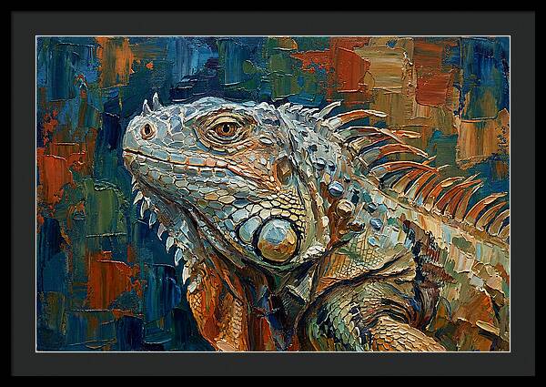Iguana Among Tropical Foliage