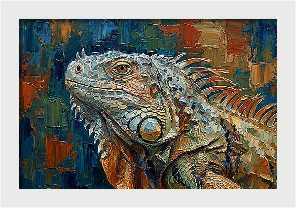 Iguana Among Tropical Foliage