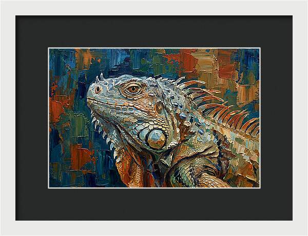 Iguana Among Tropical Foliage
