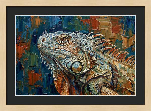 Iguana Among Tropical Foliage