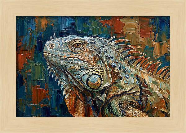 Iguana Among Tropical Foliage