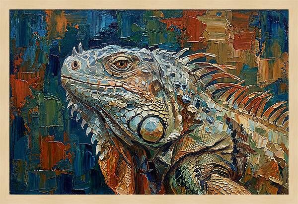 Iguana Among Tropical Foliage