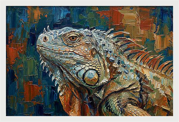 Iguana Among Tropical Foliage
