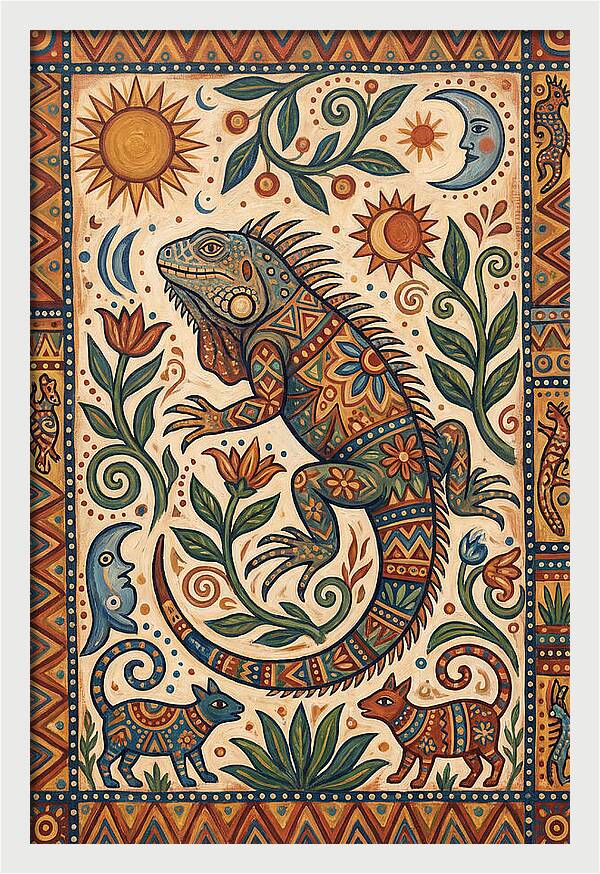 Iguana Folk Art