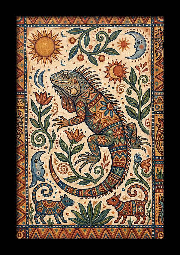 Iguana Folk Art
