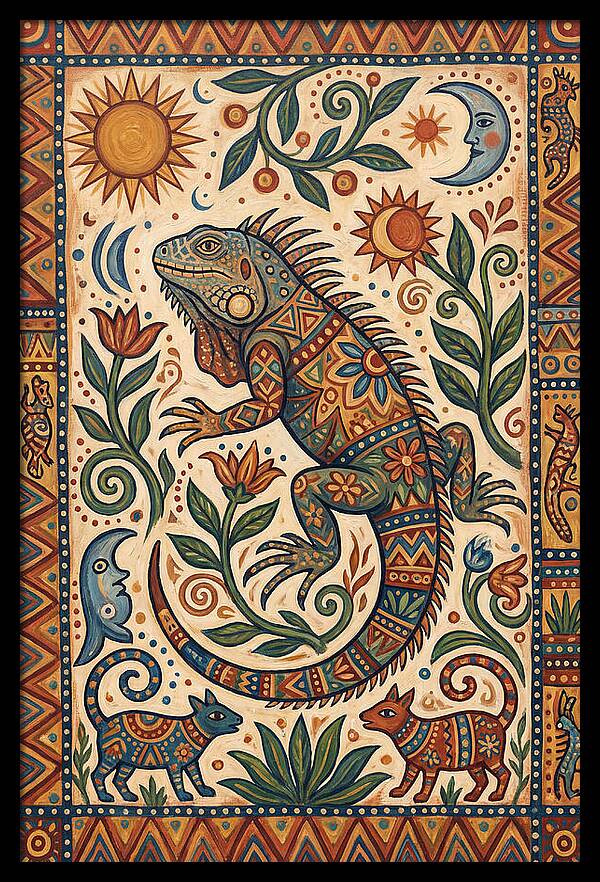 Iguana Folk Art