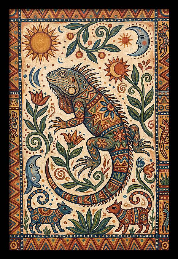 Iguana Folk Art