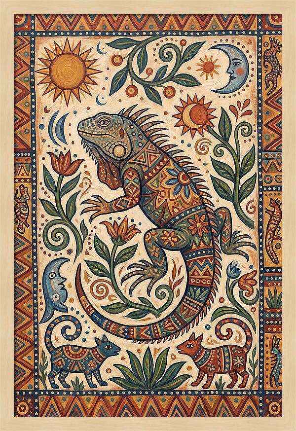 Iguana Folk Art
