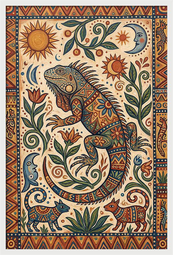 Iguana Folk Art